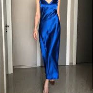 Brand New French NWT :*in ROYAL BLUE color SATIN : scarlet sensation slip dress